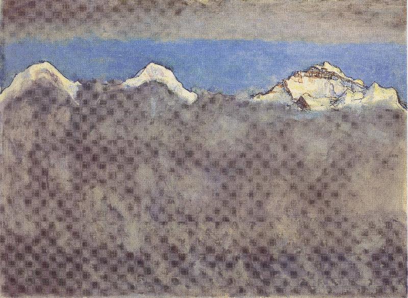 Ferdinand Hodler Eiger Monch und Jungfrau uber dem Nebelmeer oil painting image